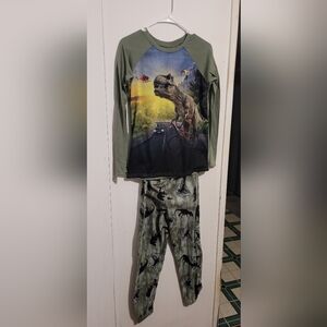 Wonder Nation Dinosaur Print Pajama Set - Green